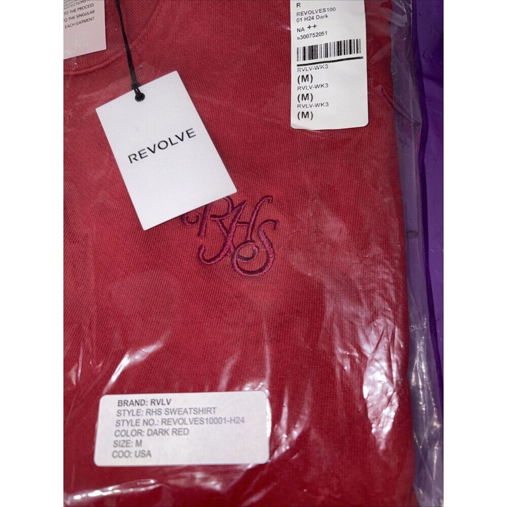 New Revolve RVLV RED SWEATSHIRT  EMBROIDERED RHS MEDIUM NEW WITH TAGS - Picture 9 of 9